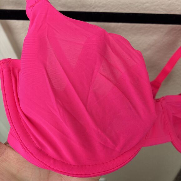 Smoothez by Aerie Bra Beige Full Coverage Unlined Underwire 34C Pink New - Picture 2 of 8